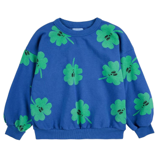 Bobo Choses Sweater Blauw/Groen Klavertje Vier