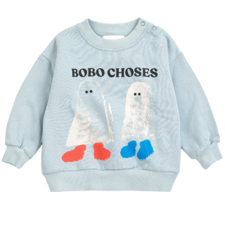 Bobo Choses Sweater Booty Ghosts Blauw Baby