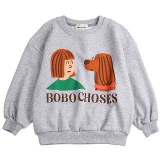 Bobo Choses Sweater Grijs Friends In A Pickle
