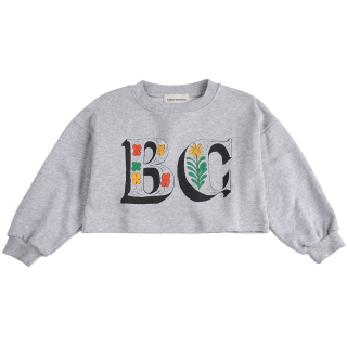 Bobo Choses Sweater Grijs BC Letters Cropped
