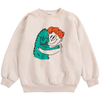 Bobo Choses Sweater Hug Hairy Monster Beige