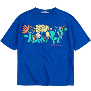 Bobo Choses T-shirt Blauw Bloemen