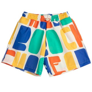 Bobo Choses Color All Over Swim Board Short creme