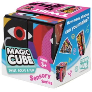Brainstorm Sensory Magic Cube Vouwkubus in Abstract Art uitvoering met opvallend oog-ontwerp van Trend Hub
