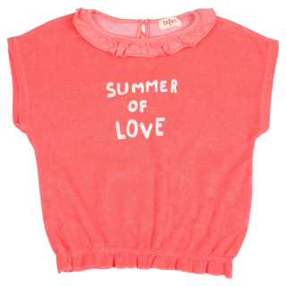 Buho Barcelona T-shirt roze Summer of love badstof