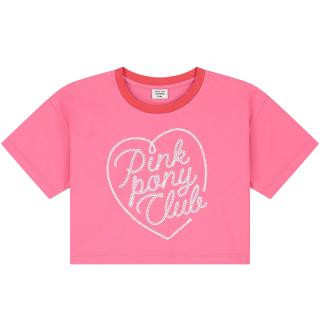Call Me Frankie T-shirt roze pink pony club cropped