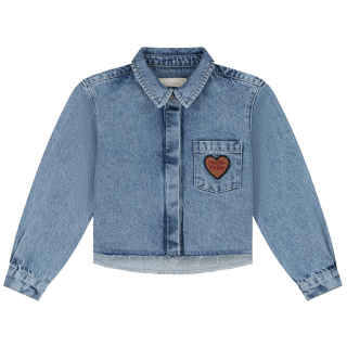 Charlie Petite Blouse Sage Light Blue Hart Spijkerstof