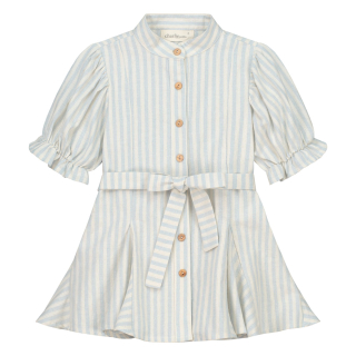 Charlie Petite Jurk Creme/Blauw Strepenprint