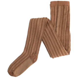 Charlie Petite Maillot Jole Light Brown Kabel met klassieke kabelstructuur en zachte katoenmix voor meisjes.
