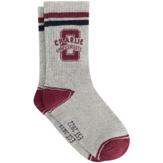 Charlie Petite Sok Grijs/Rood/Blauw Charlie University Phebe