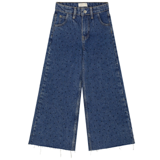 Charlie Petite Spijkerbroek Wide Nic Medium Blue Steentjes
