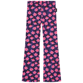 Daily Brat flared broek paars/roze bloemen