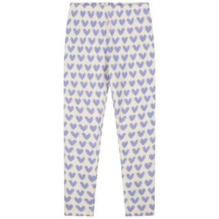 Daily Brat Legging Creme/Paars Hartjes