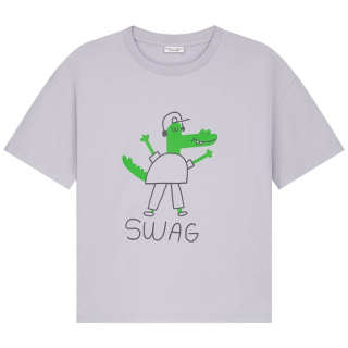 Daily Brat T-shirt grijs swag krokodil