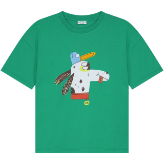 Daily Brat T-shirt groen hond