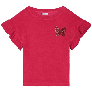 Daily Brat T-shirt rood met vlinder badstof