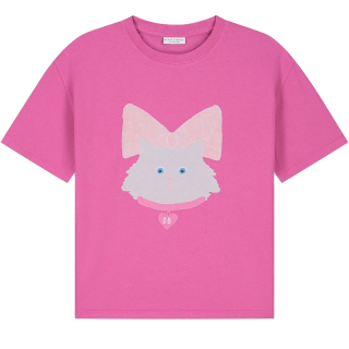 Daily Brat Kitty kat T-shirt rose rebel roze meisjes T-shirt kat