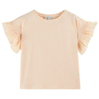 Emile et Ida t-shirt abricot ruffle