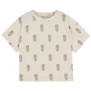 Emile et Ida t-shirt imprime Margot creme met bloemenprint