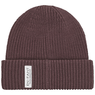Voorkant van de En Fant Muts Flint Paars model 240495 in kleur 6405 Flint, gebreide beanie met brede omgeslagen rand.