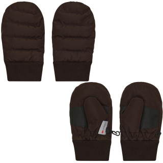 En Fant Wanten Coffee Bean Bruin model 240487 in kleur 2124 Coffee Bean, overzichtsfoto met achterzijde en handpalmzijde van beide winterwanten.