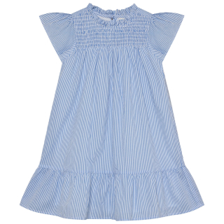 Enfant jurk blauw/creme strepen