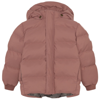 Enfant Winterjas Burlwood Roze model 240459 in kleur 4330 Burlwood, vooraanzicht van de gewatteerde meisjes winterjas met afneembare capuchon.