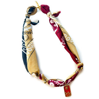 Feestbeest Bandana Ketting Blauw/Beige/Rood