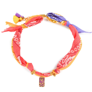 Feestbeest Bandana Ketting Rood/Geel/Paars