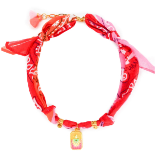 Feestbeest Bandana Ketting Rood/Roze