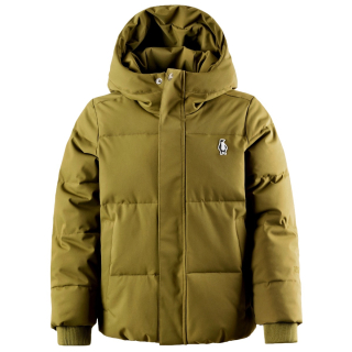 Gosoaky Dragon Eye winterjas Green Moss waterproof puffer met capuchon en ribboorden