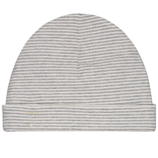 Gray Label baby muts grijs/creme strepen baby beanie gots