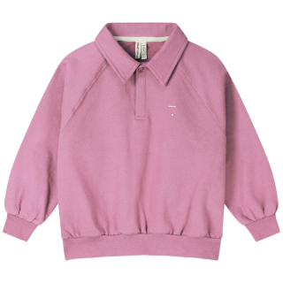 Gray Label sweater met kraag roze bubblegum polo sweatshirt GOTS