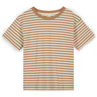 Gray Label T-shirt Creme/Bruin Strepenprint