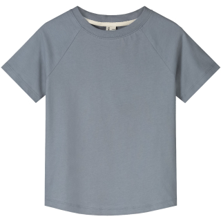 Gray Label T-shirt grijs stone grey, voorkant met ronde hals, raglanmouwen en effen katoenen stof