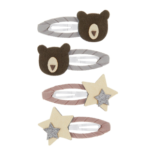 Mimi & Lula Mini Grizzly bear clip set