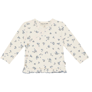 House Of Jamie Overslag Longsleeve Creme/Blauw Bloemenprint