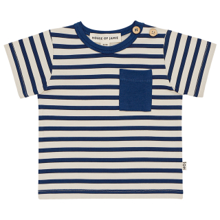House Of Jamie T-shirt Creme/Blauw Strepenprint Baby