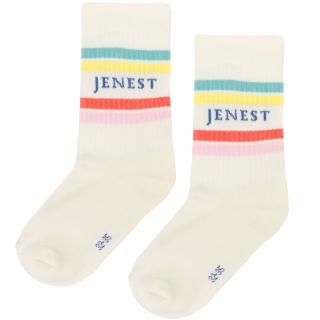 Jenest Sok Creme/Groen/Geel Strepen Jenest