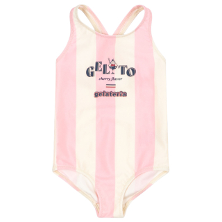 Konges Slojd badpak creme/roze strepen gelato print