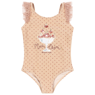 Konges Slojd badpak roze met stipjes en tule cherry