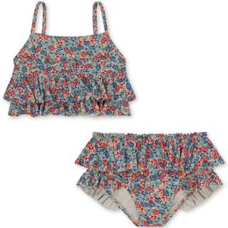 Konges Slojd Bikini Beige/Blauw/Rood Bloemenprint Rosie Blue