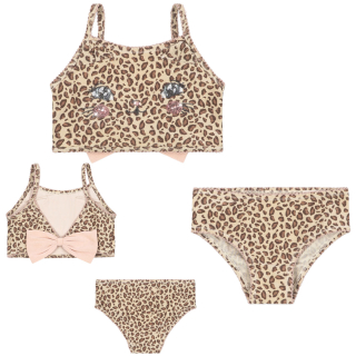 Konges Slojd bikini beige panterprint met pailletten en strik