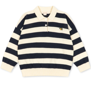 Konges Slojd Gebreide Polo Trui Manis Navy Stripe Blauw