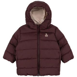 Konges Slojd Jas Alpi Decadent Chocolate Rood gewatteerde kinderjas met capuchon