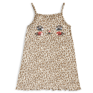 Konges Slojd jurk beige tijgerprint met pailletten