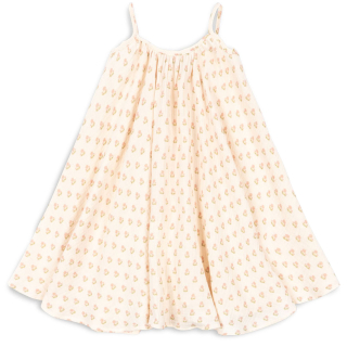 Konges Slojd coco strapp dress - jurk carta rosa voor meisjes creme bloemenprint