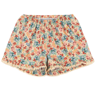 Konges Slojd korte broek beige/rood bloemen Vienna