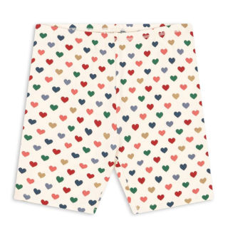 Konges Slojd Korte Broek Creme/Rood/Blauw Hartjes