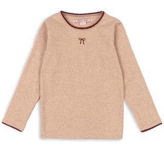 Konges Slojd Longsleeve Beige/Rood Strik Glitter